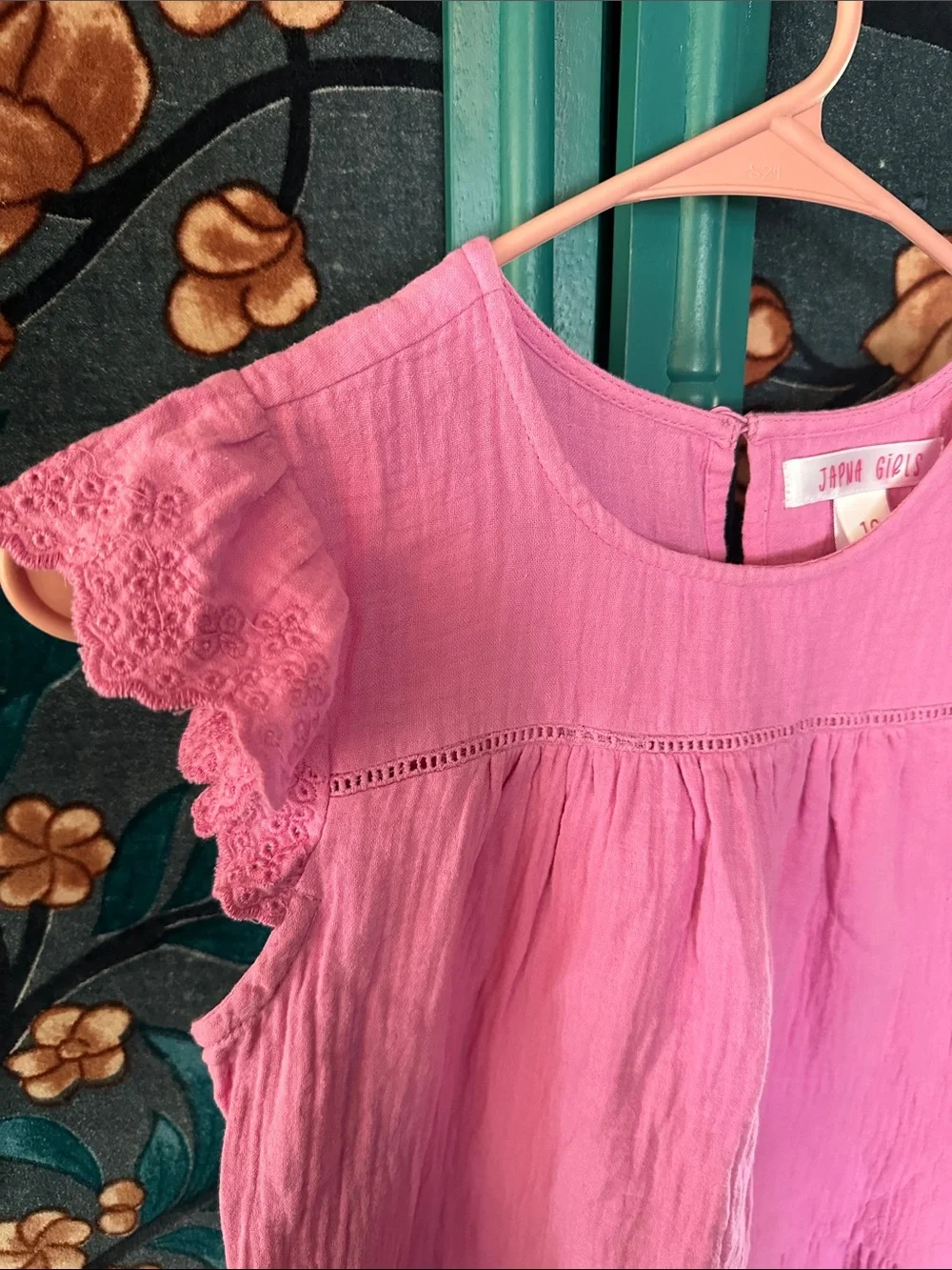 Pink Flutter Sleeve Tiered Dress